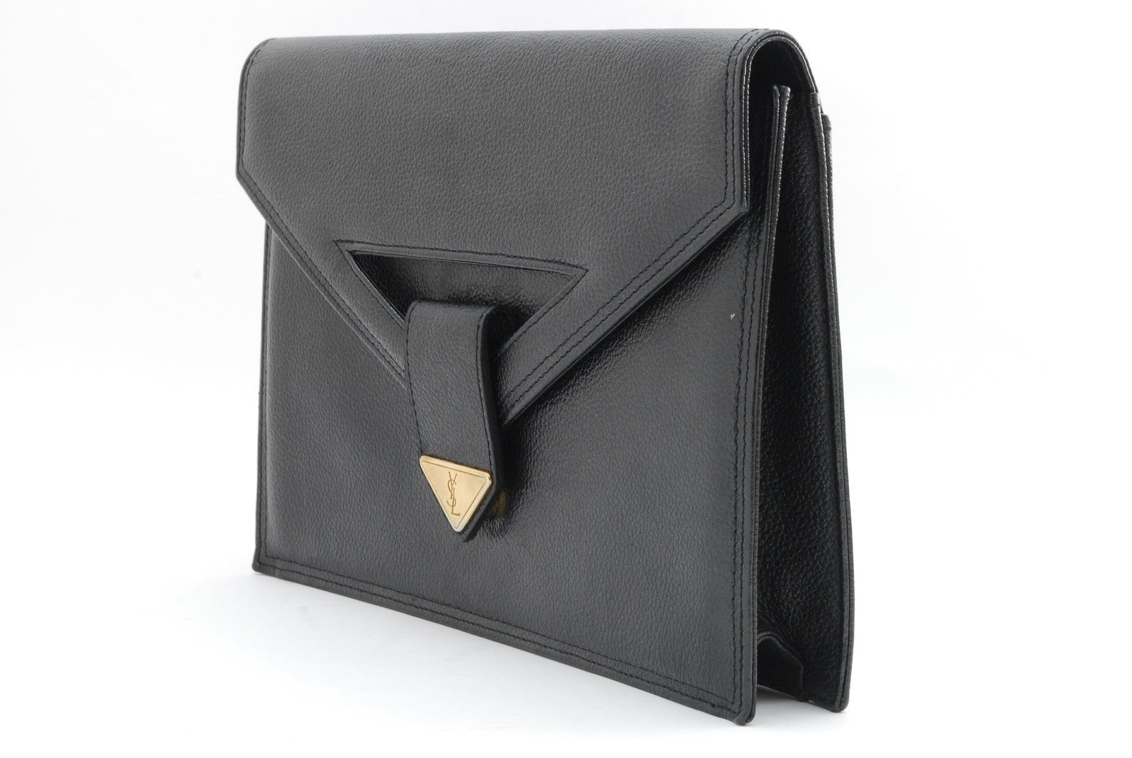 Saint Laurent Yves Clutch Bag - Black, Leather 