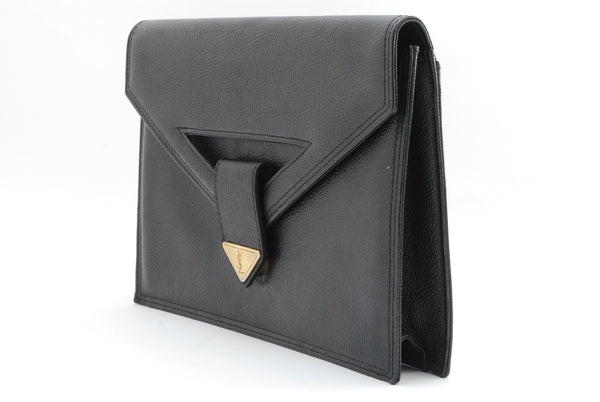 Saint Laurent Yves Clutch Bag - Black, Leather 