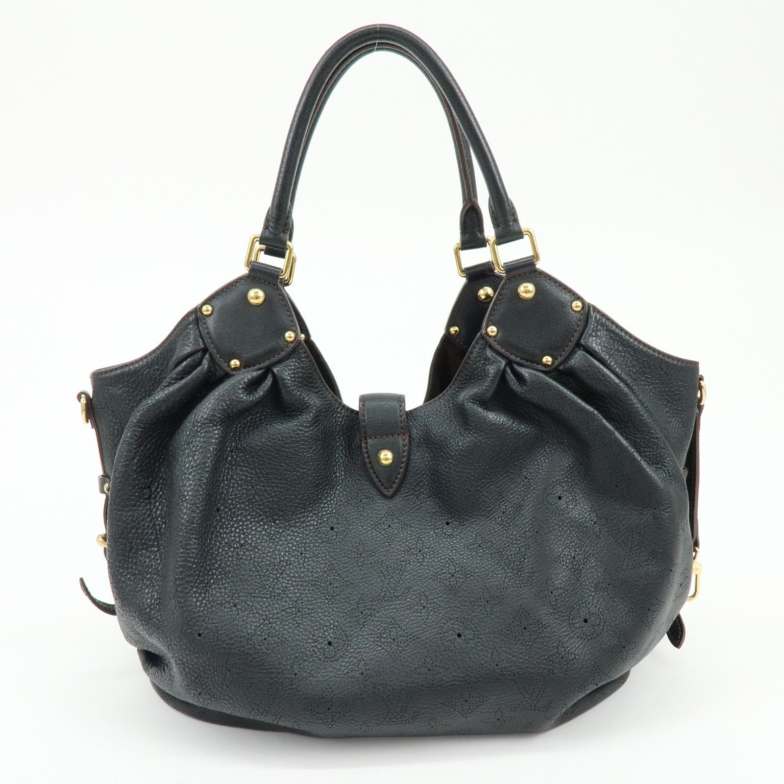 Louis Vuitton Monogram Leather Mahina L Shoulder Bag Noir