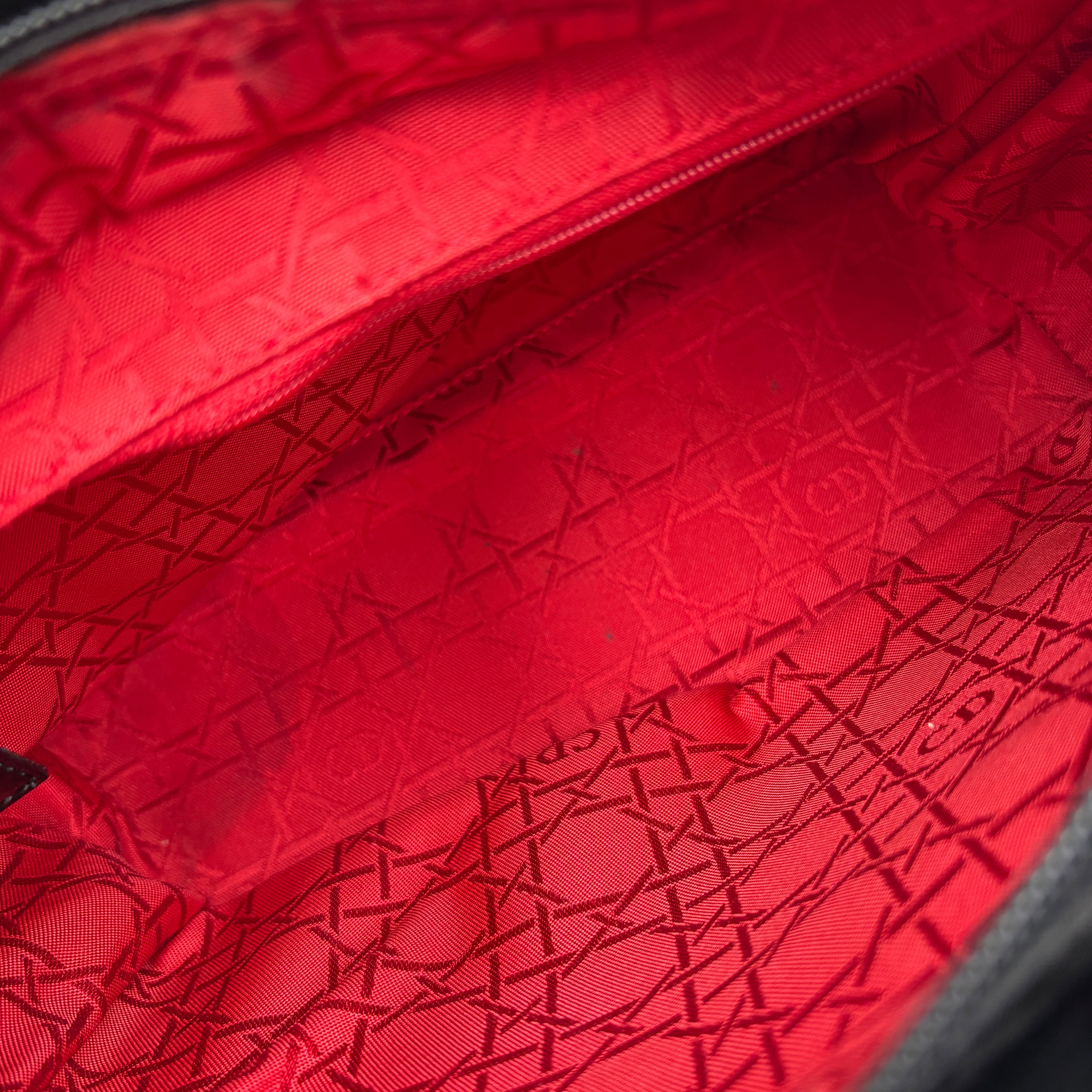 Christian Dior Lady Dior Hand bag Nylon Black