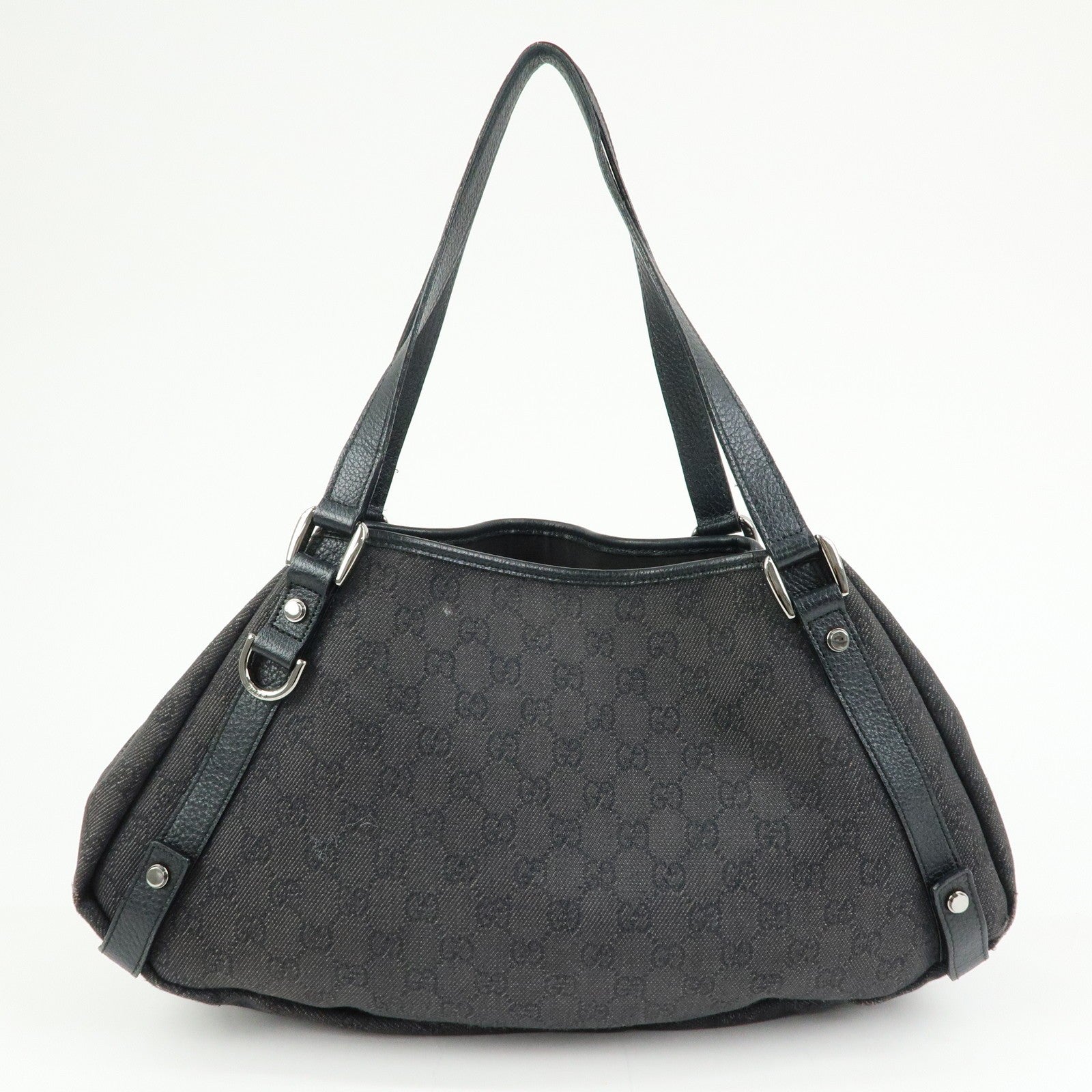 Gucci Abbey GG Monogram Tote Bag - Black, Denim 