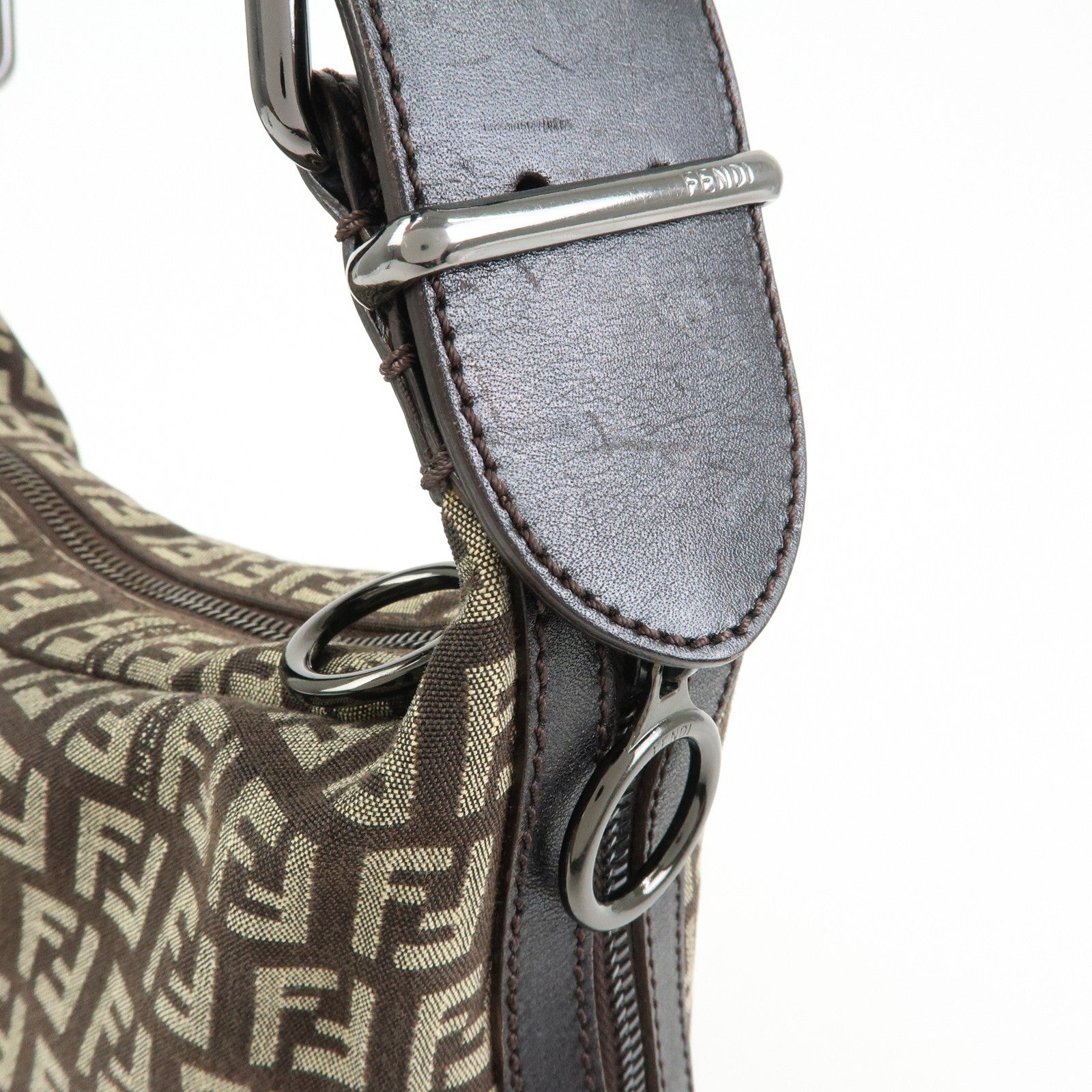 Fendi Shoulder Bag - Dark Brown, Canvas and Leather