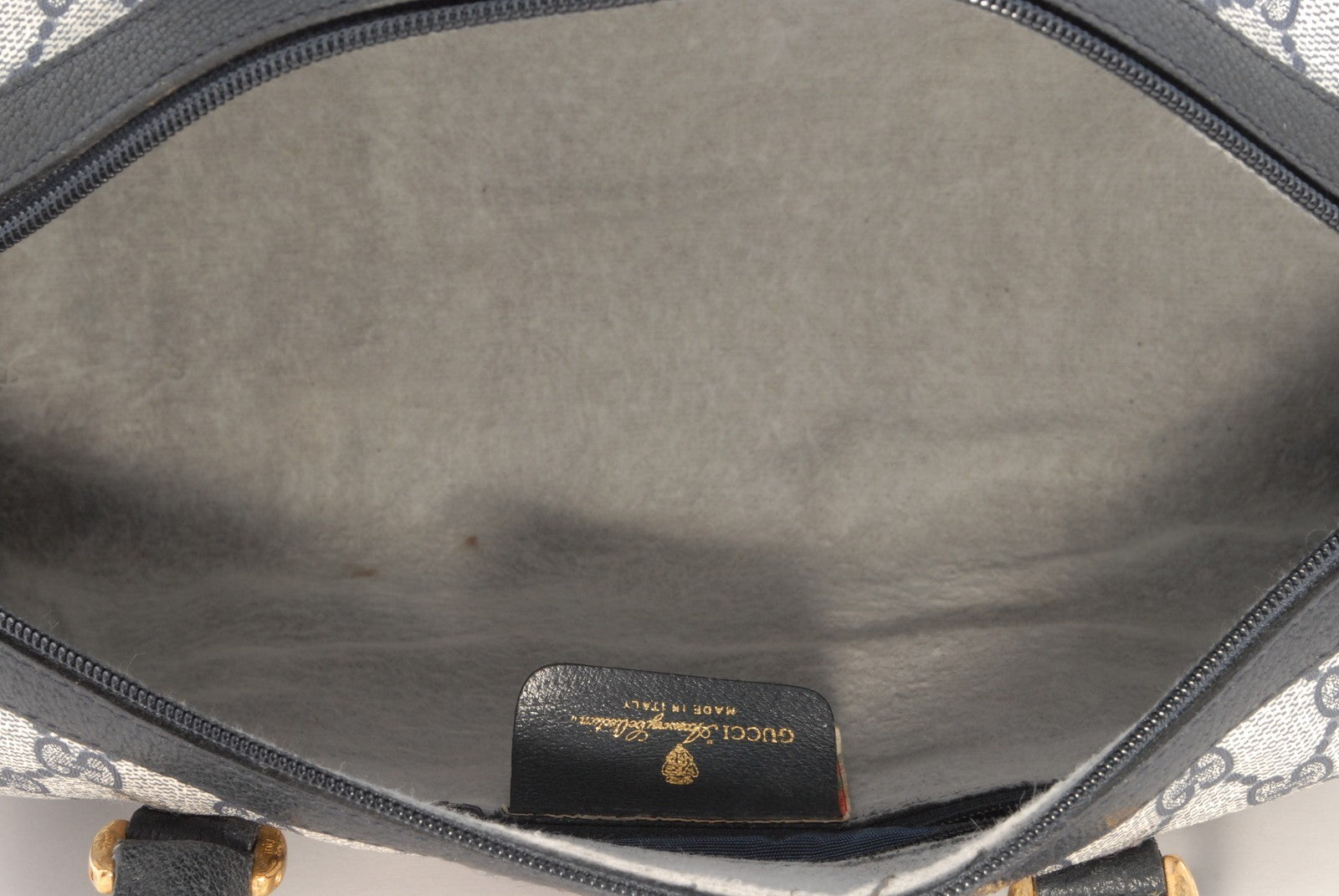 Gucci GG Web Boston Bag - Navy, PVC Leather