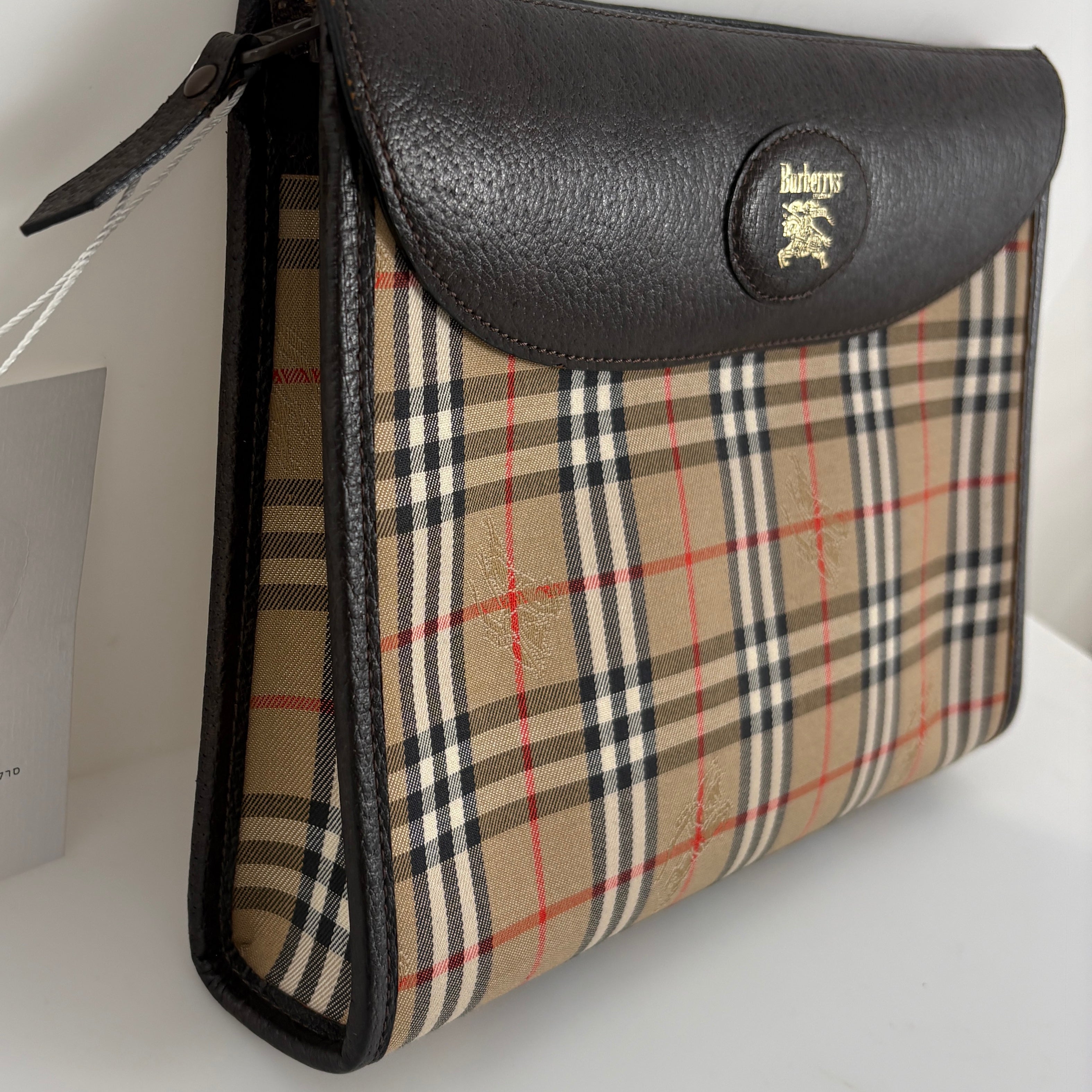 Burberry Nova Check Clutch - Beige, Canvas