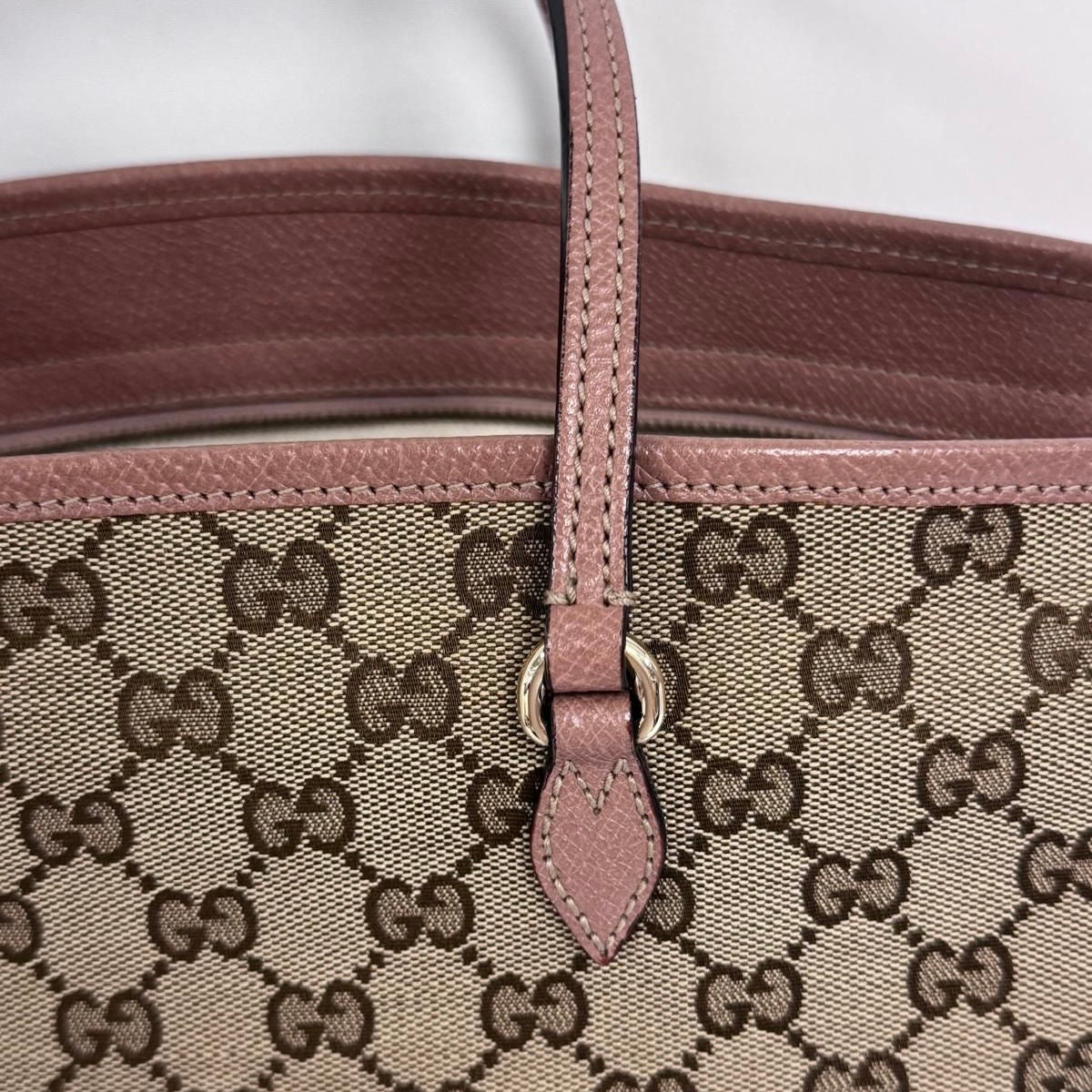 Gucci Beige Pink GG Tote Handbag