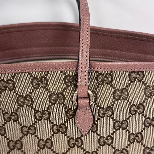 Gucci Beige Pink GG Tote Handbag