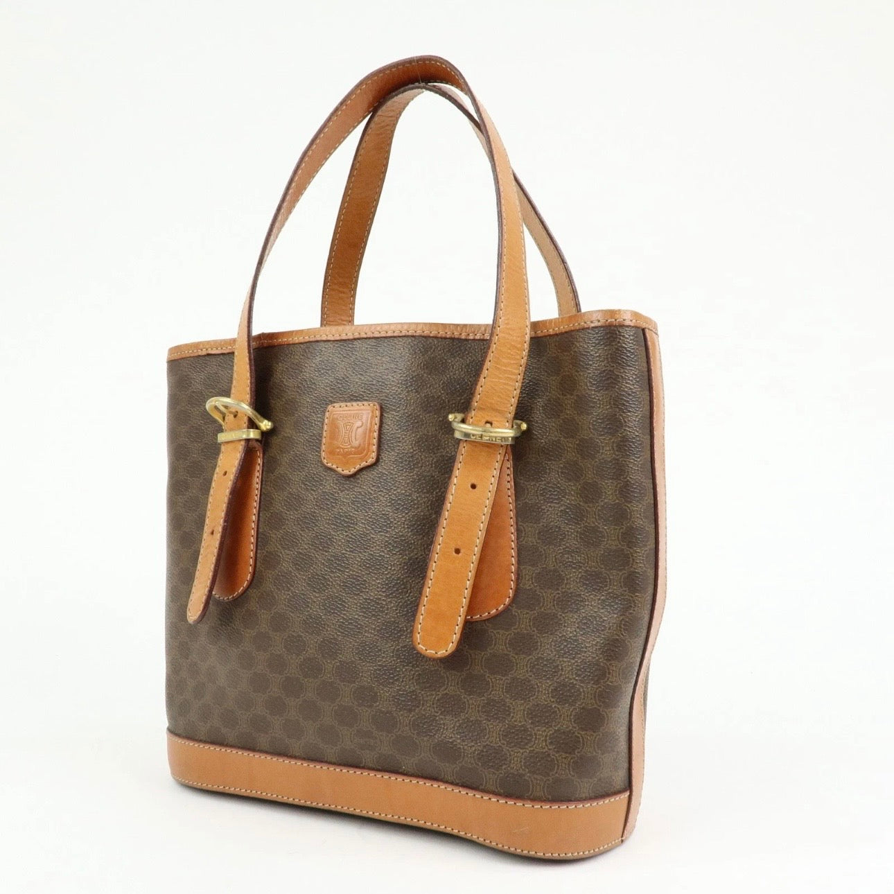 CELINE Macadam Tote Shoulder Bag Brown