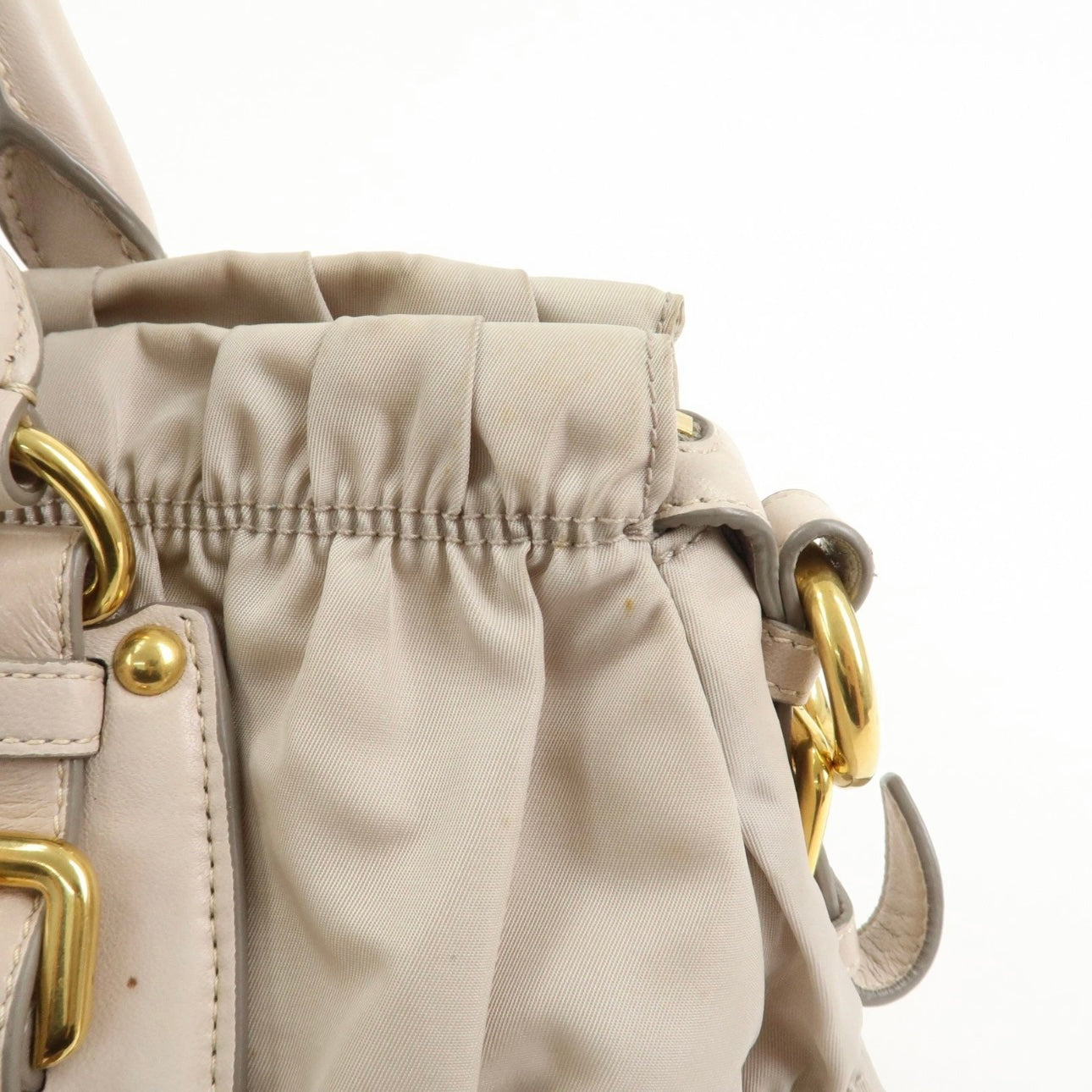 Prada Nylon Leather 2Way Bag- Gray