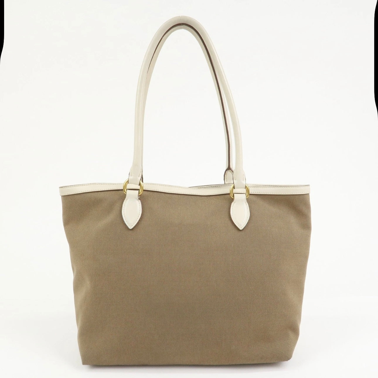PRADA Jacquard Leather Tote Bag- Beige Ivory