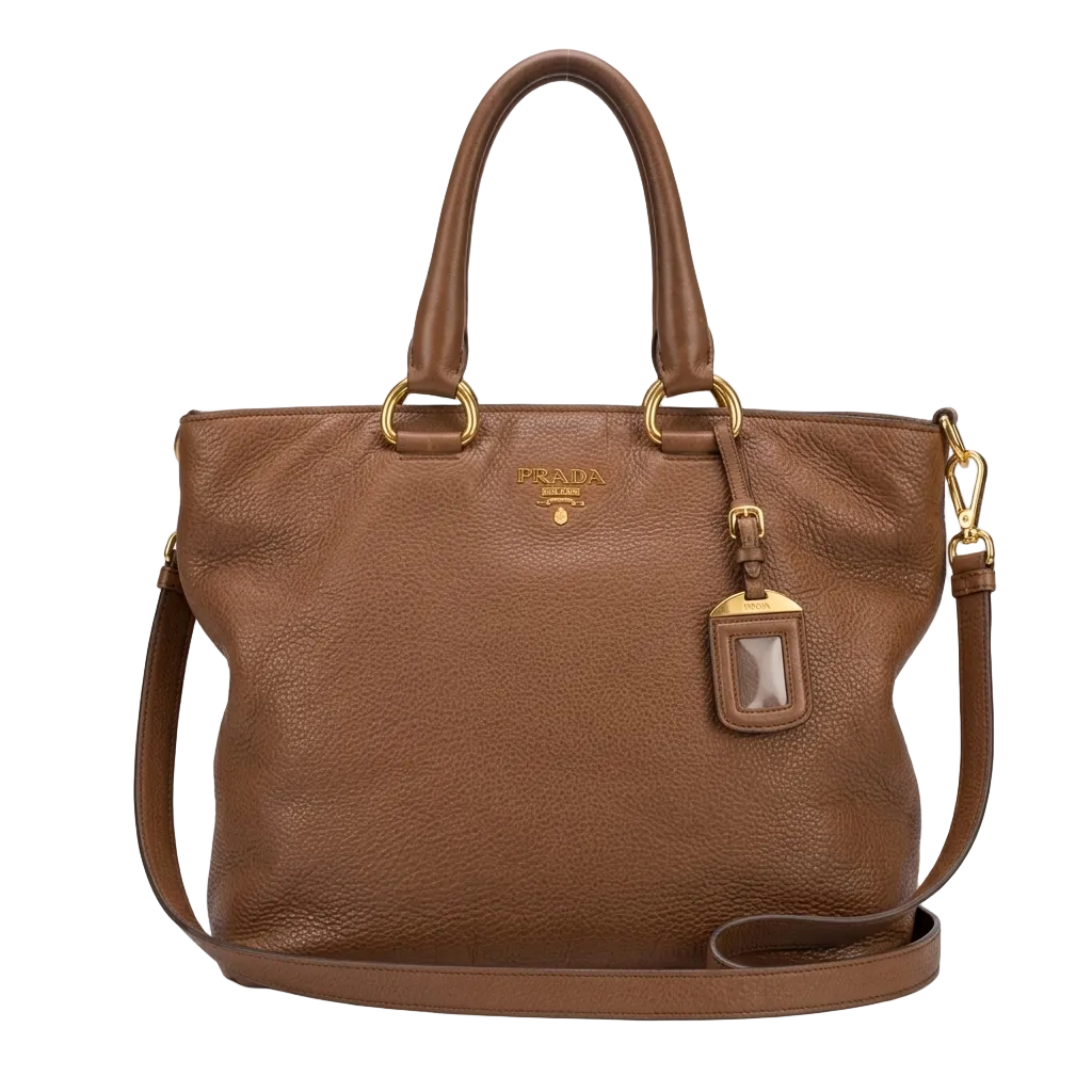 Prada leather tote crossbody bag