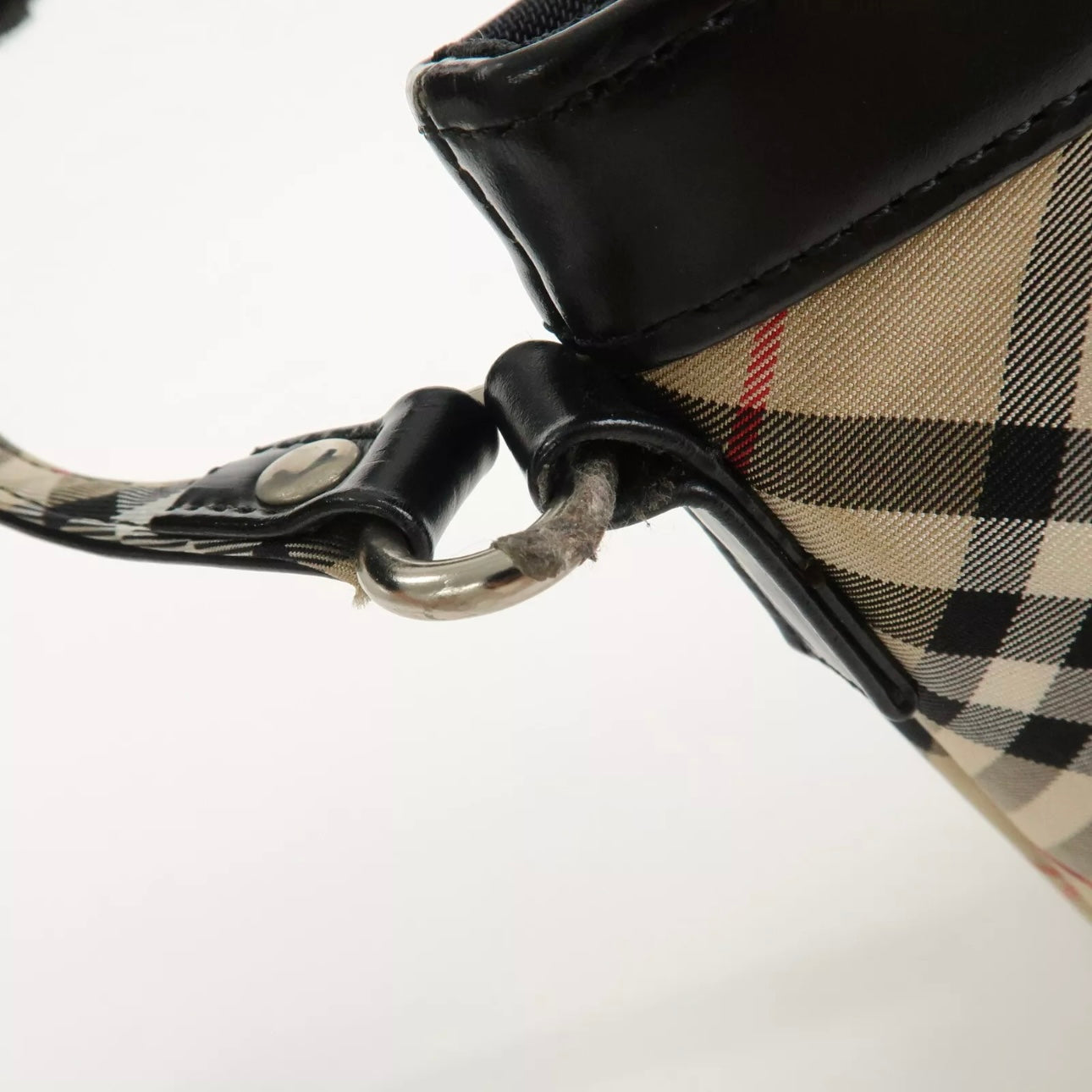Burberry Canvas Leather Nova Check Shoulder Bag