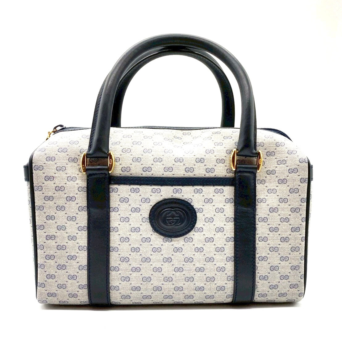 Gucci Micro GG Mini Boston Bag - Navy, PVC