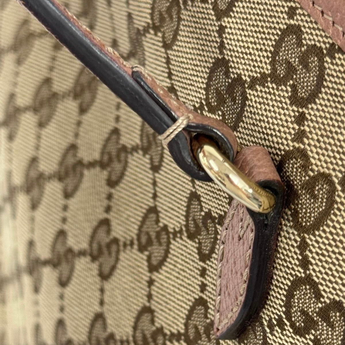 Gucci Beige Pink GG Tote Handbag