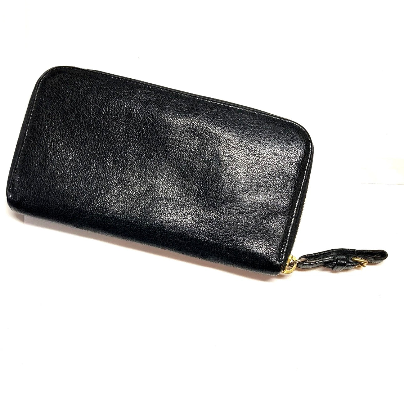 MIU MIU VINTAGE ZIP AROUND EMBOSSED LEATHER LONG WALLET