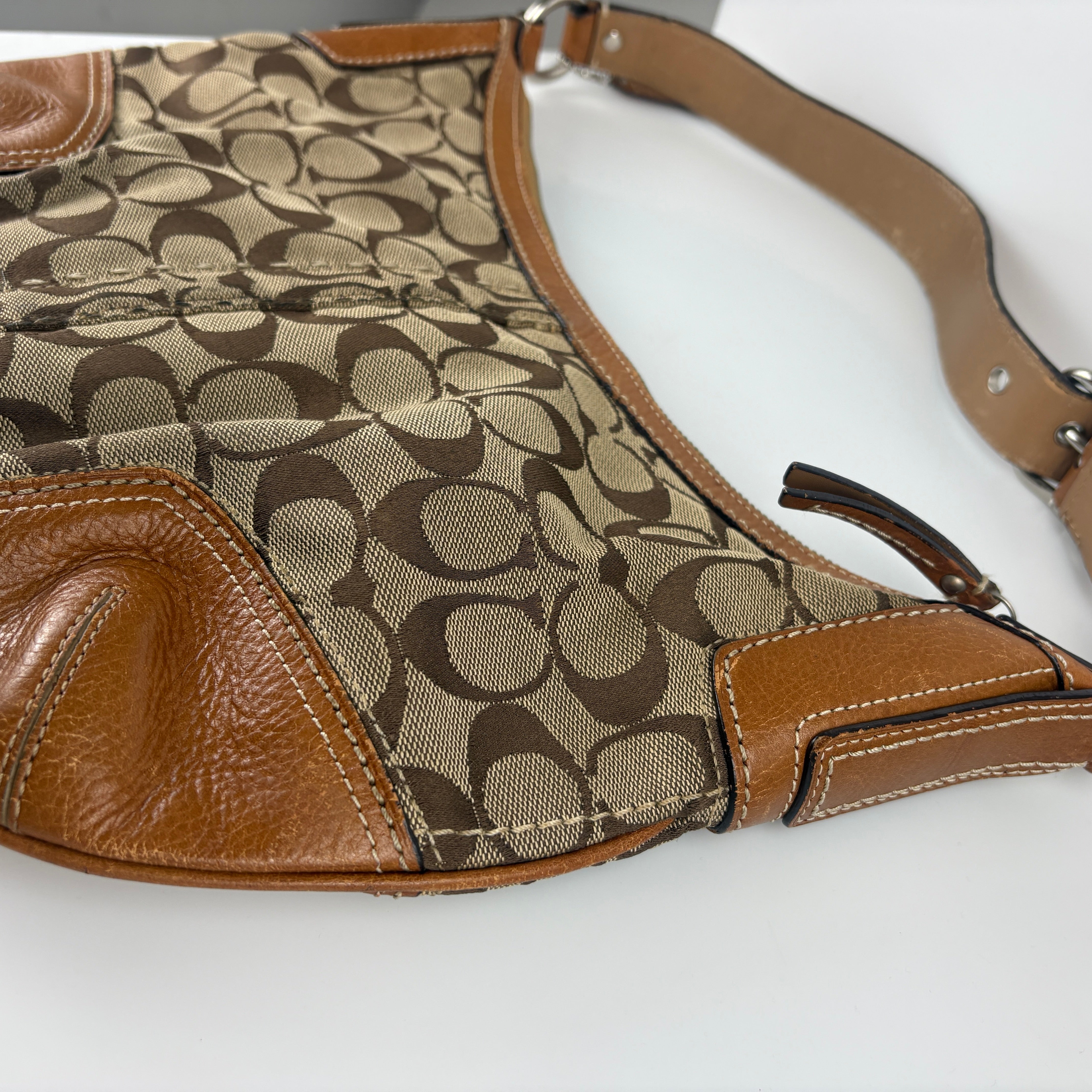 Coach Signature Brown Hobo Bag