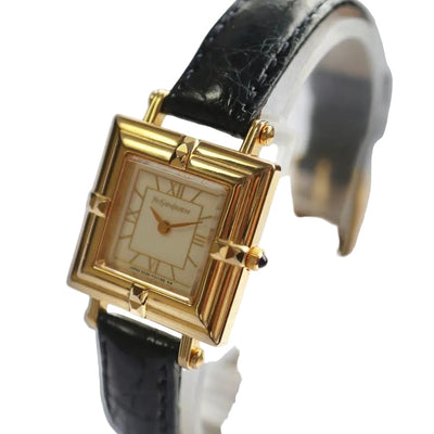 Yves Saint Laurent Roman Square Watch 1558 - Black, Stainless Steel