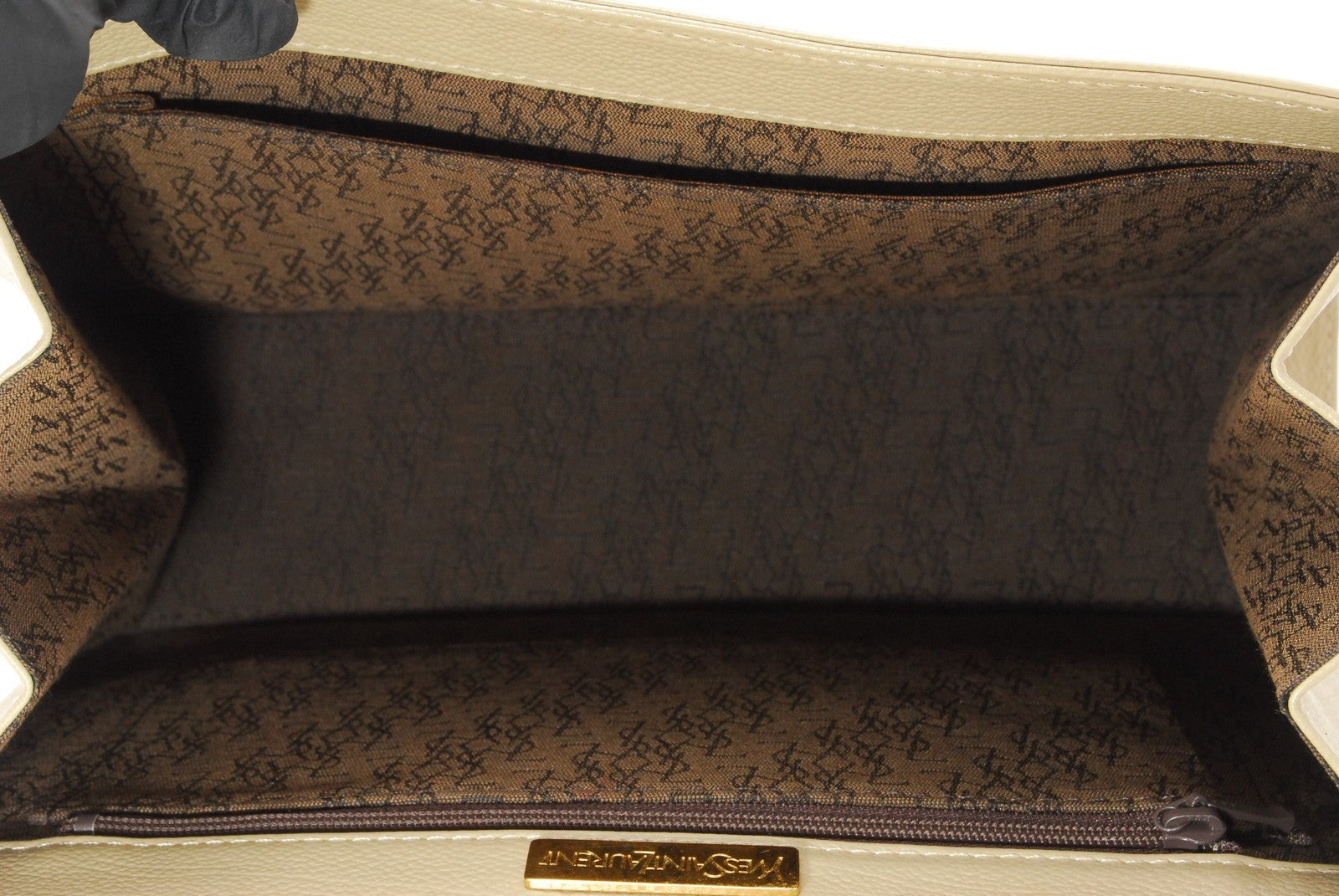 Saint Laurent Vintage Top Hand Bag - Beige, Leather 