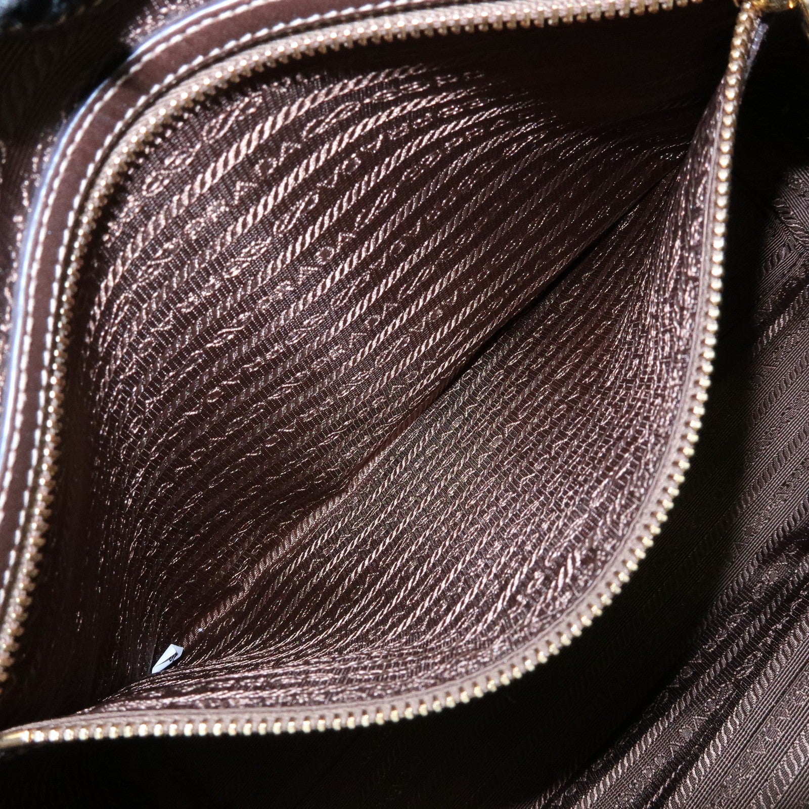 Prada Triangle Logo Jacquard Tote Shoulder Bag - Beige, Leather
