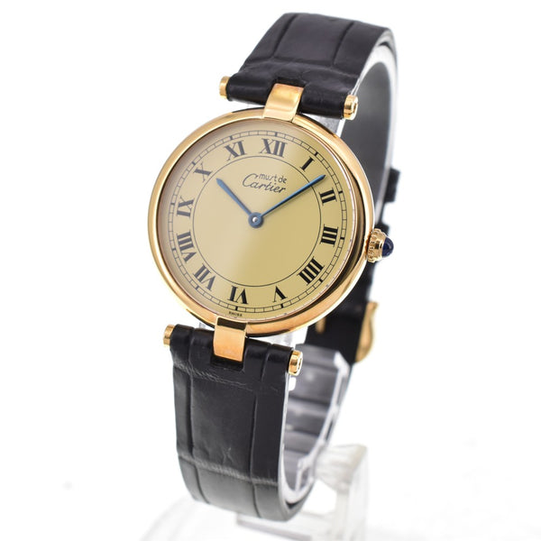Cartier Must Vendome Vermeille Wristwatch - Gold, Leather