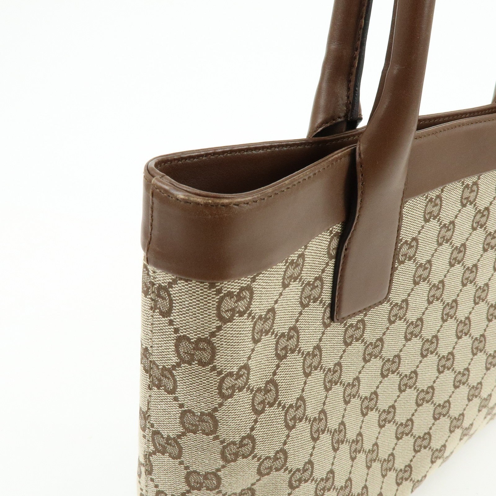 Gucci Tote Bag - Brown, GG Canvas Leather 