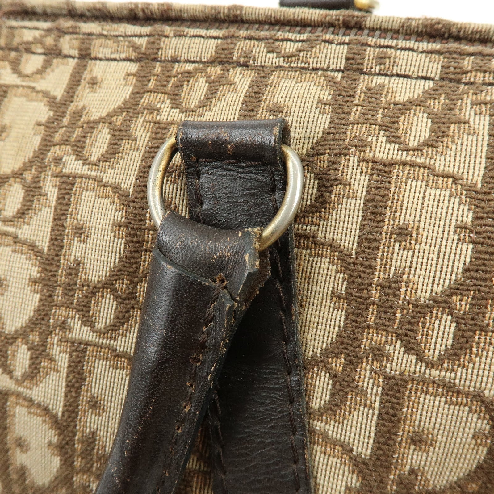 Christian Dior Trotter Jacquard Boston Bag - Brown, Jacquard Canvas and Leather