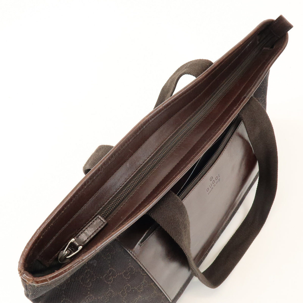 Gucci Tote Bag - Dark Brown, GG Canvas, Leather