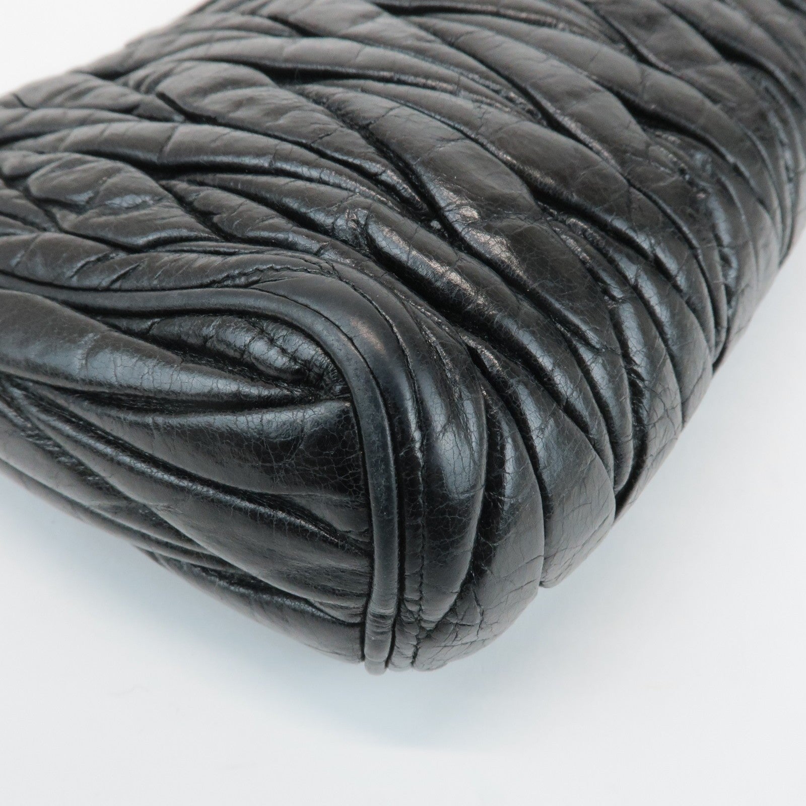 Miu Miu Matelasse Shoulder Bag - Black, Leather