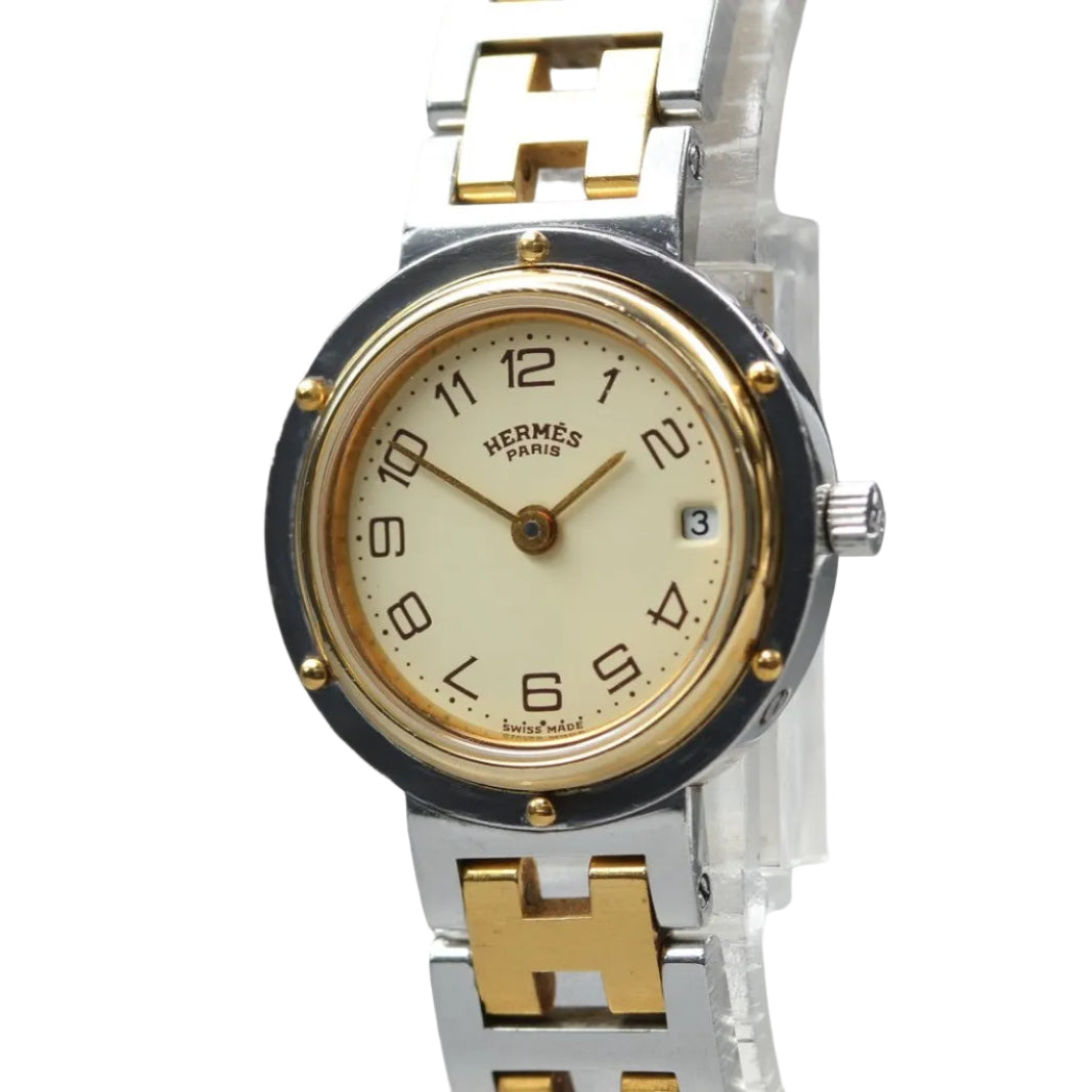 Hermès Clipper Wristwatch - Ivory, Stainless Steel