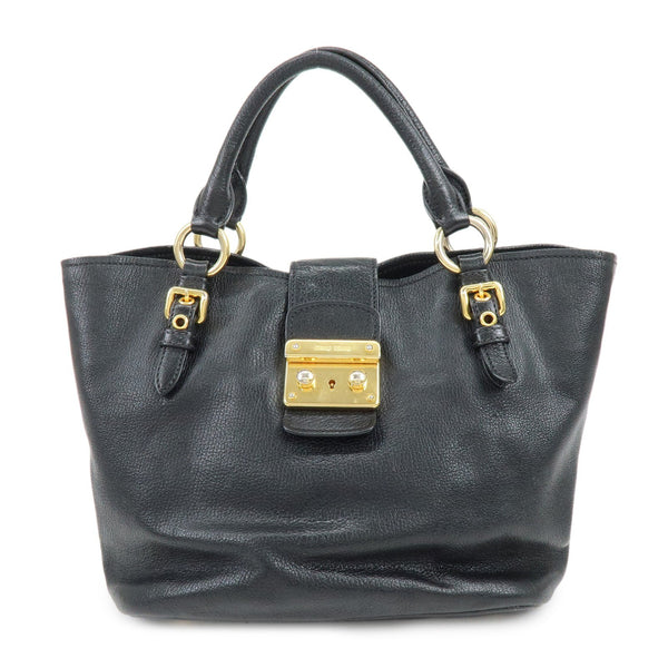 Miu Miu Madras Hand Bag - Black, Leather