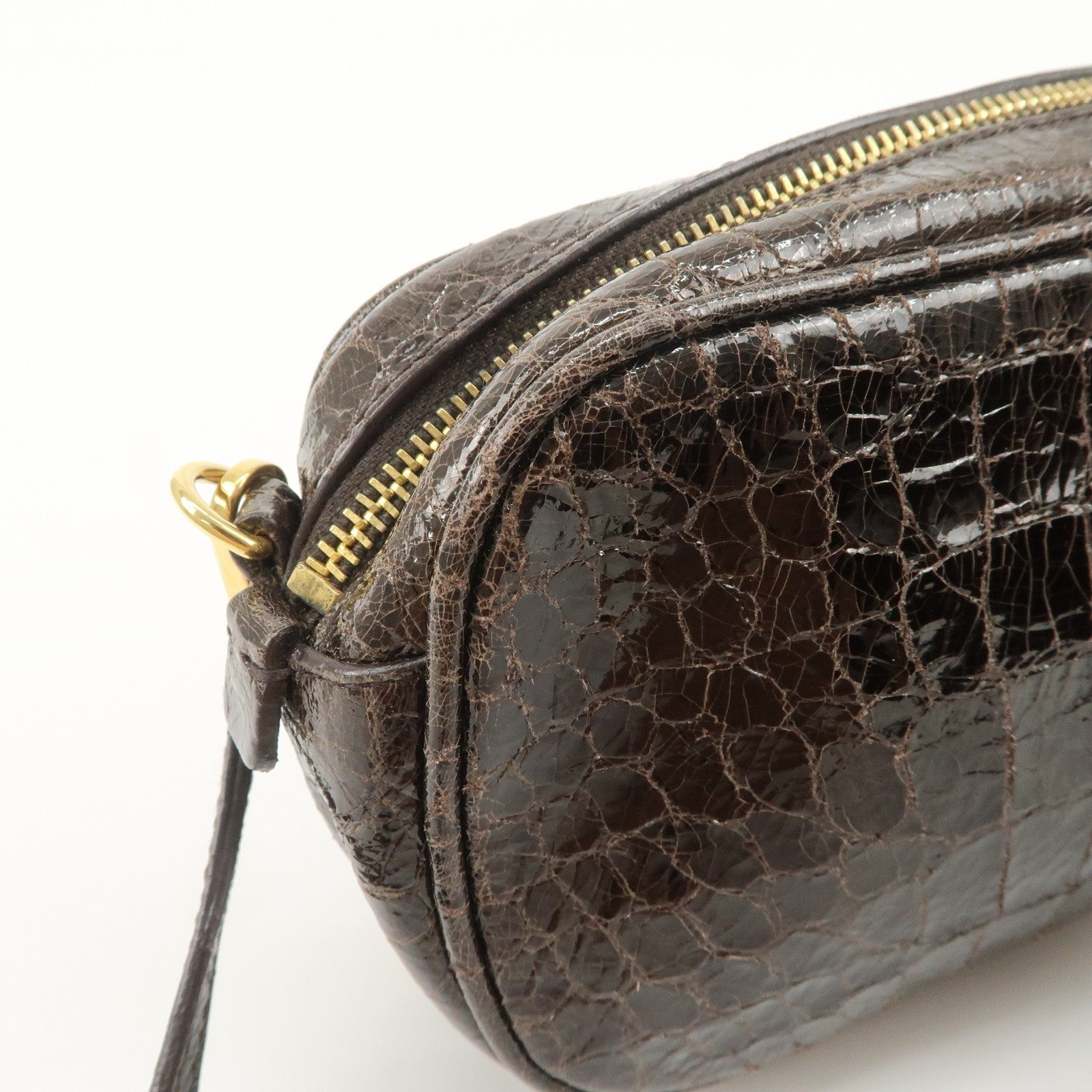 Miu Miu Shoulder Crossbody Bag - Dark Brown, Embossed Leather 