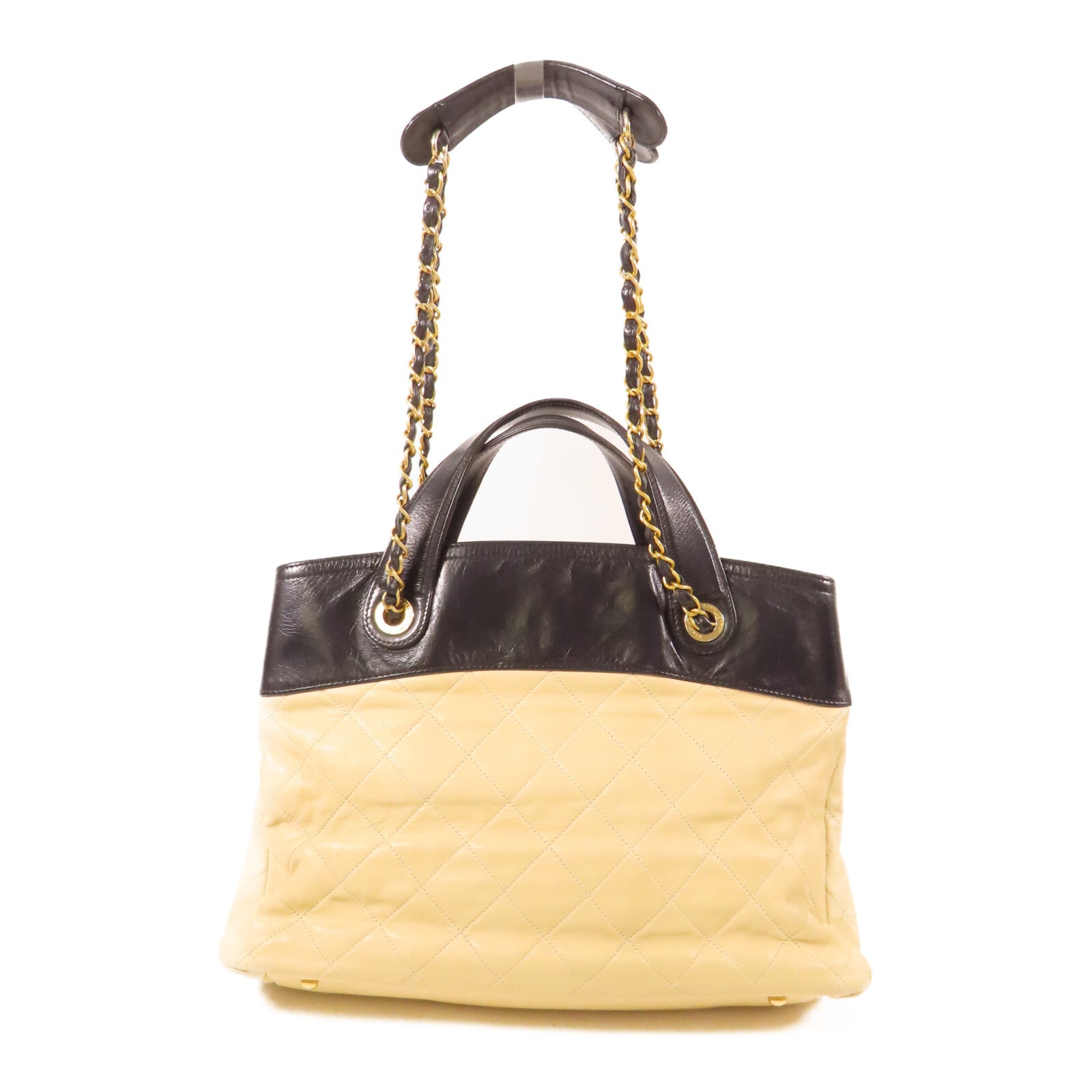 CHANEL CC GHW 2 Way Shoulder Bag - Beige, Leather