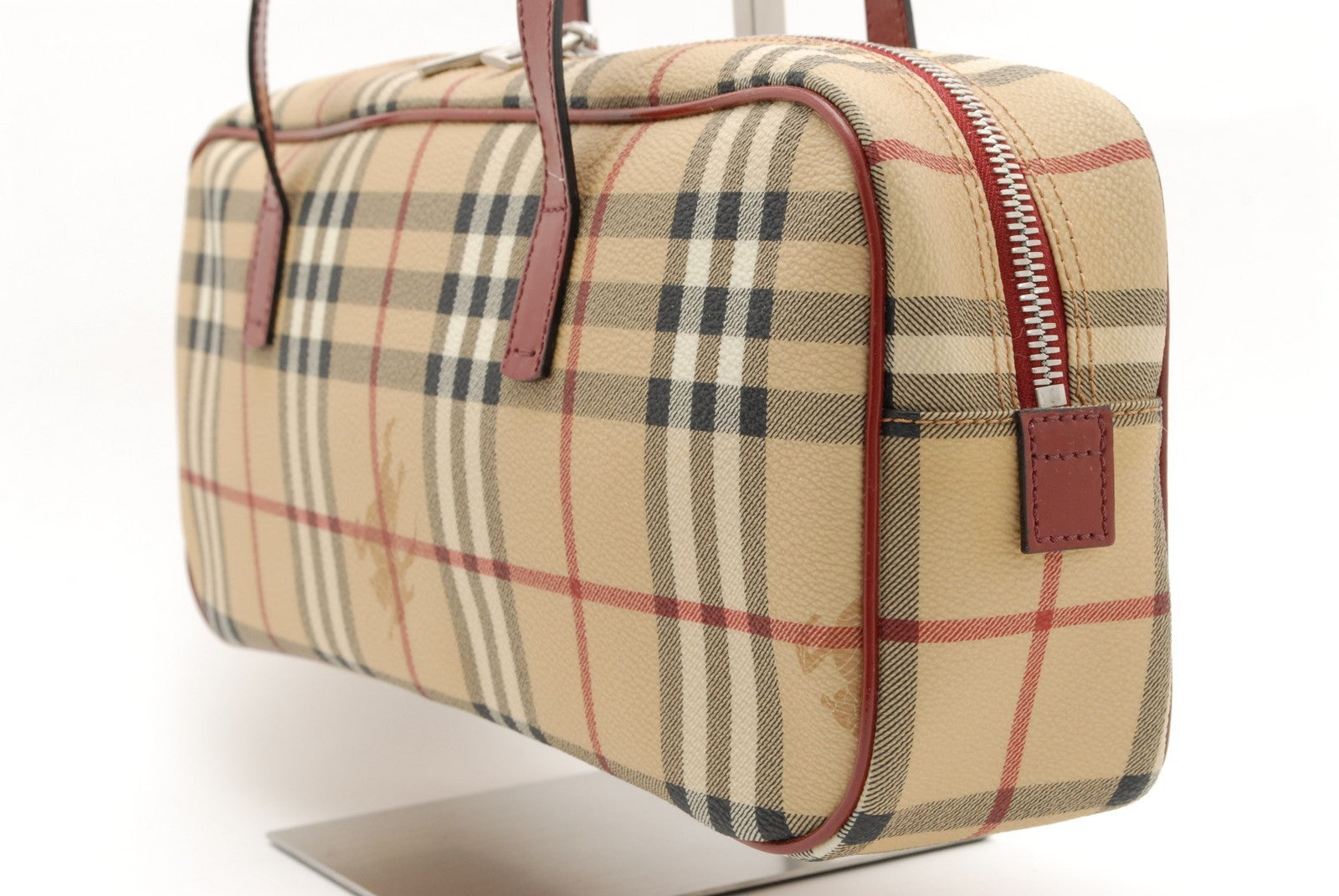 Burberry Nova Shoulder Bag - Red, Leather and PVC Canvas