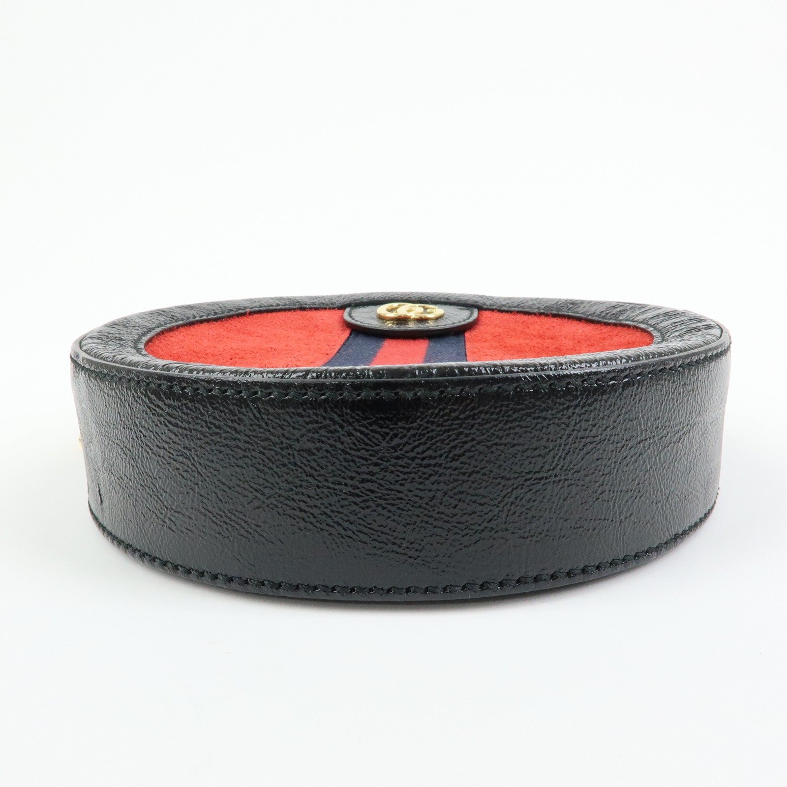 Gucci Shoulder Bag - Red, Black, Suede, Patent Leather