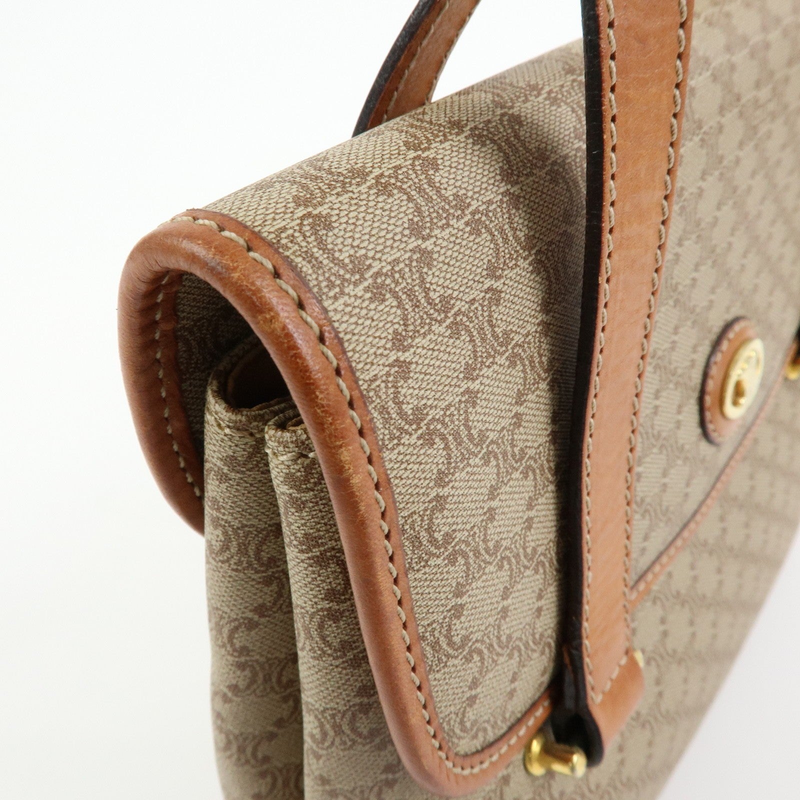 Celine Macadam Hand Bag - Beige, PVC Leather