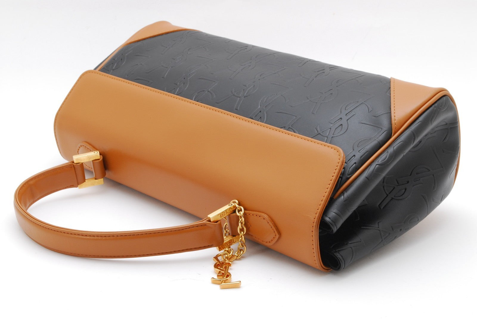 Saint Laurent Yves Vintage Hand Tote Bag - Black Brown, Leather