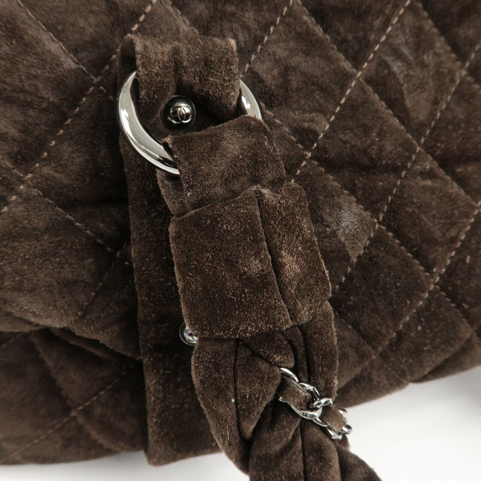 Chanel Matelasse Suede Boston Bag - Brown, Suede