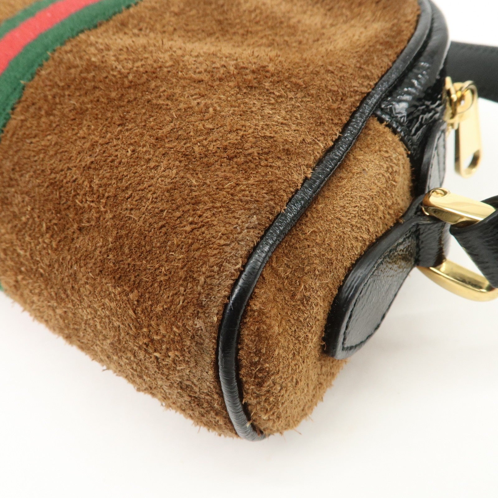 Gucci Ophidia Sherry Shoulder Bag - Brown, Suede Patent Leather