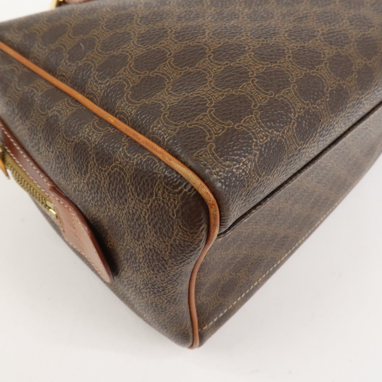 Celine Macadam Boston Hand Bag - Brown, PVC Leather 