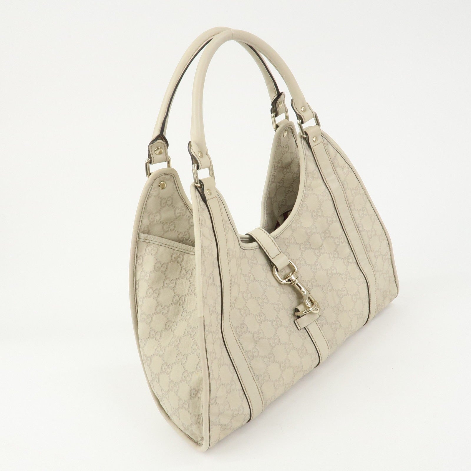 Gucci Guccissima Shoulder Hand Bag - Ivory, Leather 