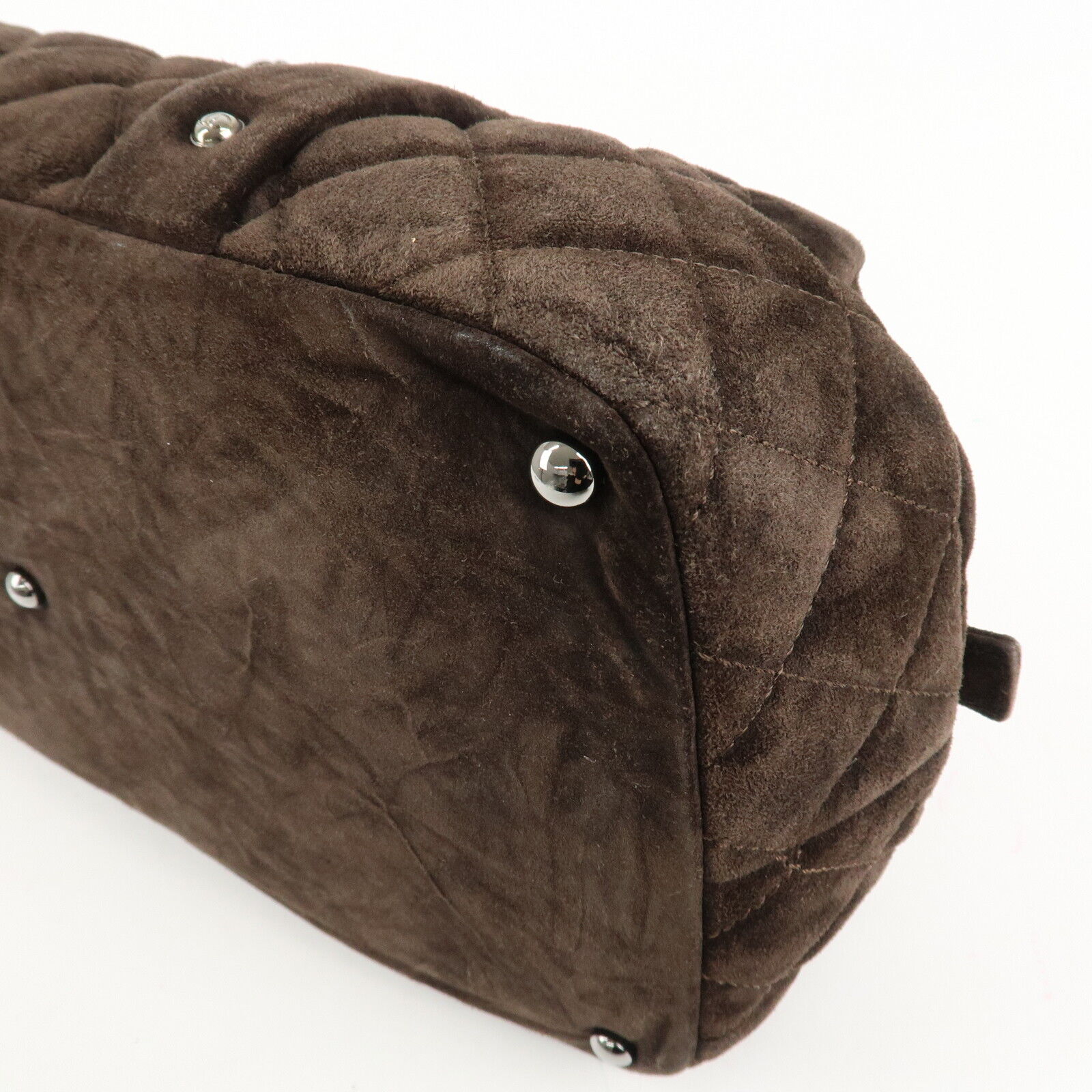 Chanel Matelasse Suede Boston Bag - Brown, Suede