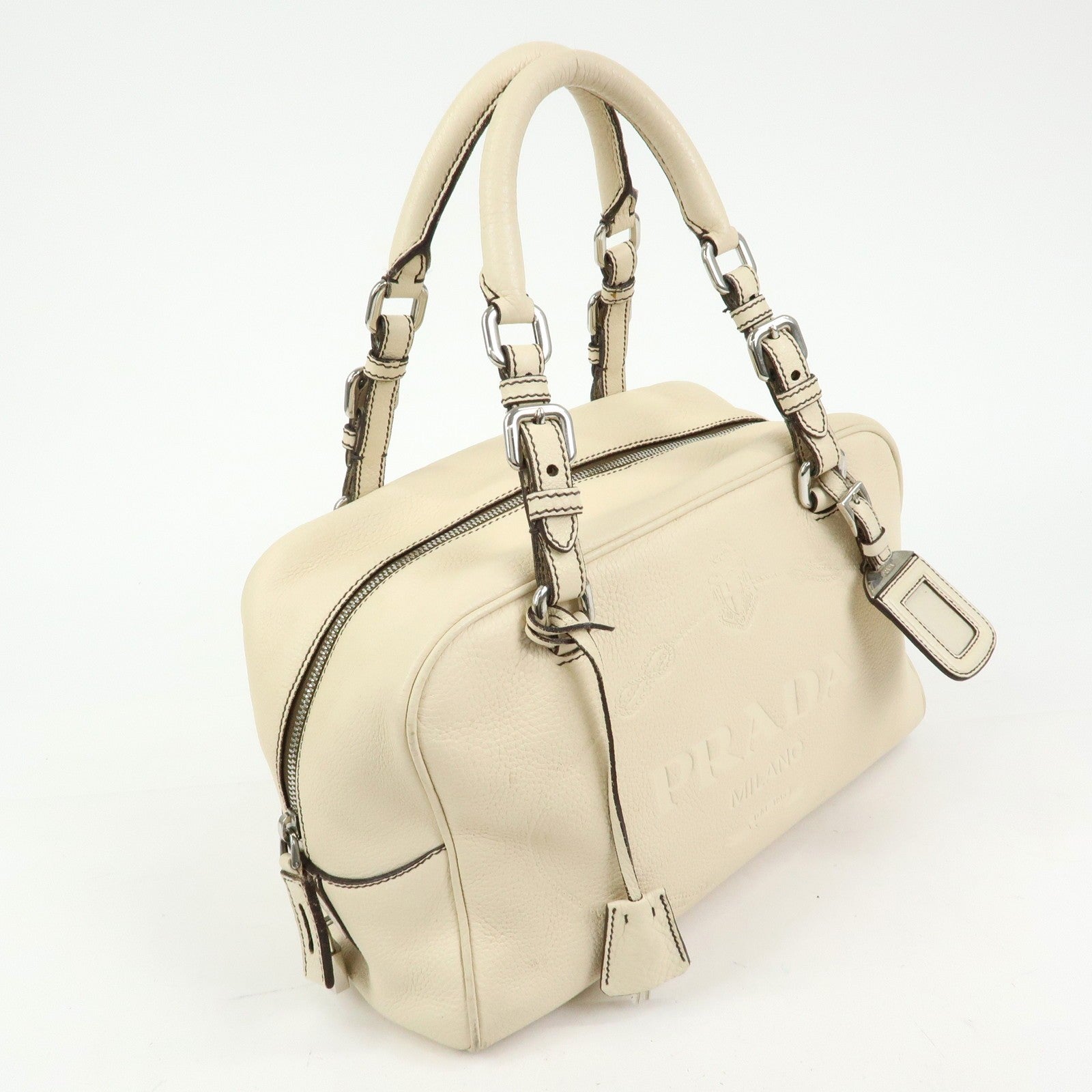 Prada Boston Bag - Ivory, Vitello Daino Leather