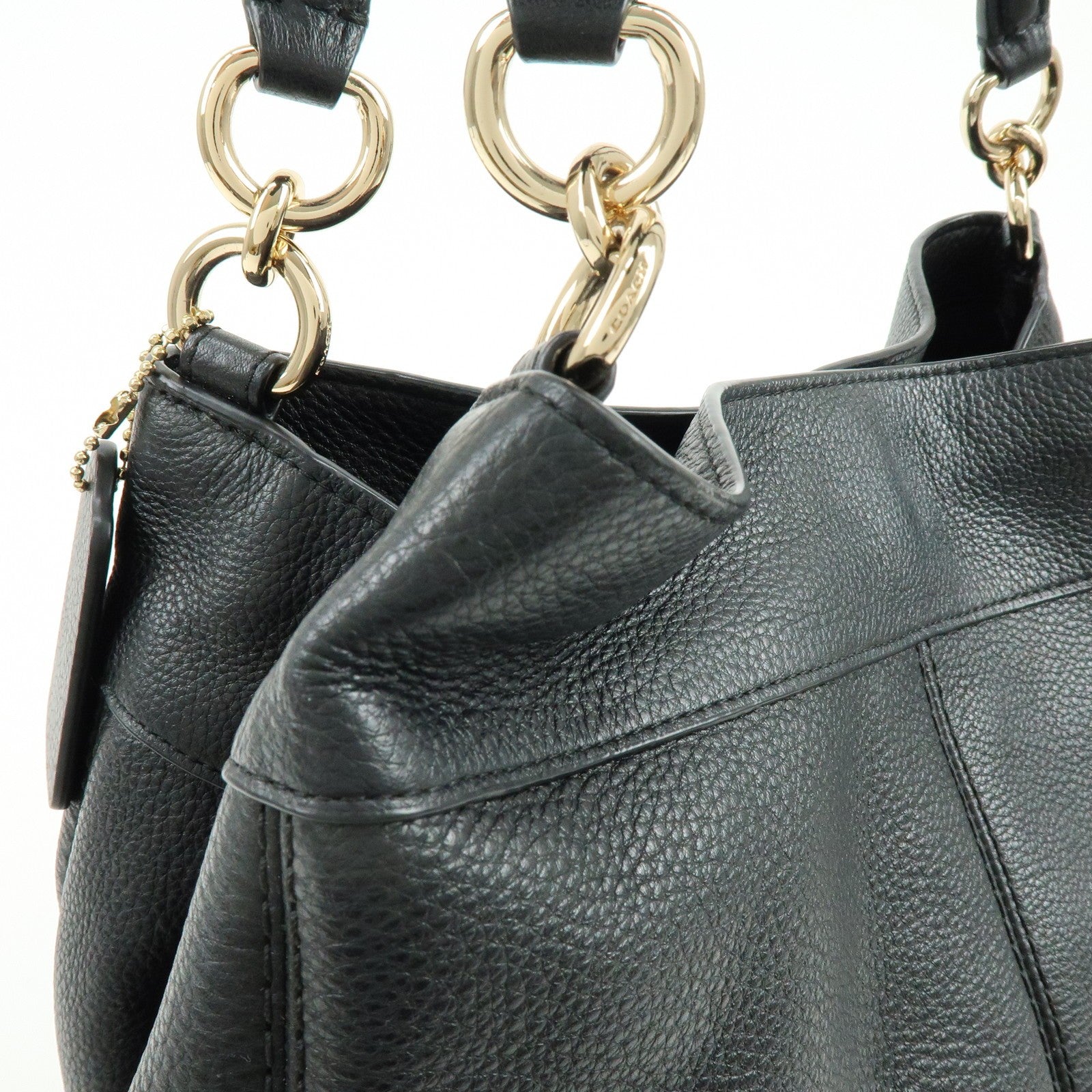 Coach Logo Shoulder Bag - Black, Leather