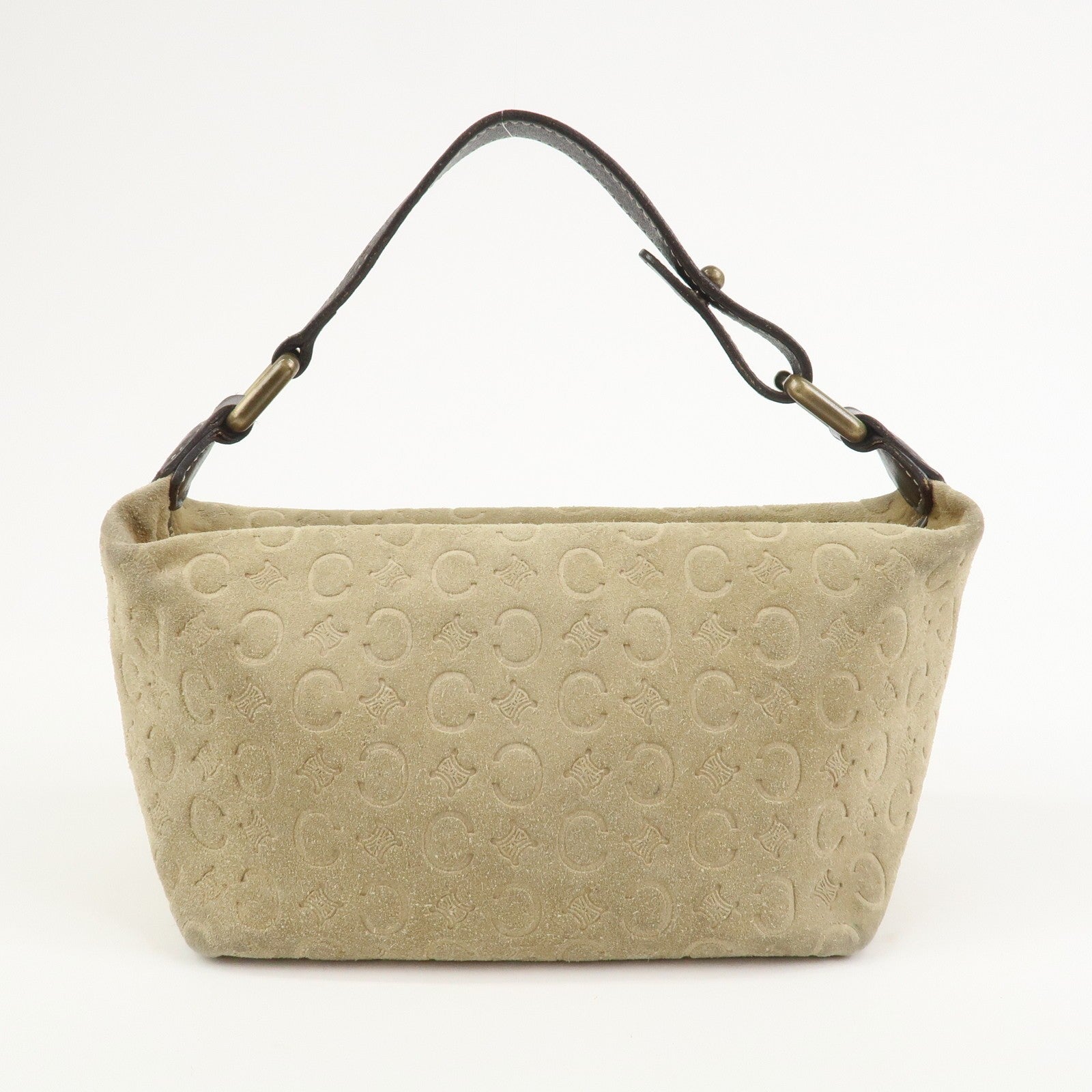 Celine C Macadam Hand Bag - Beige, Suede Leather