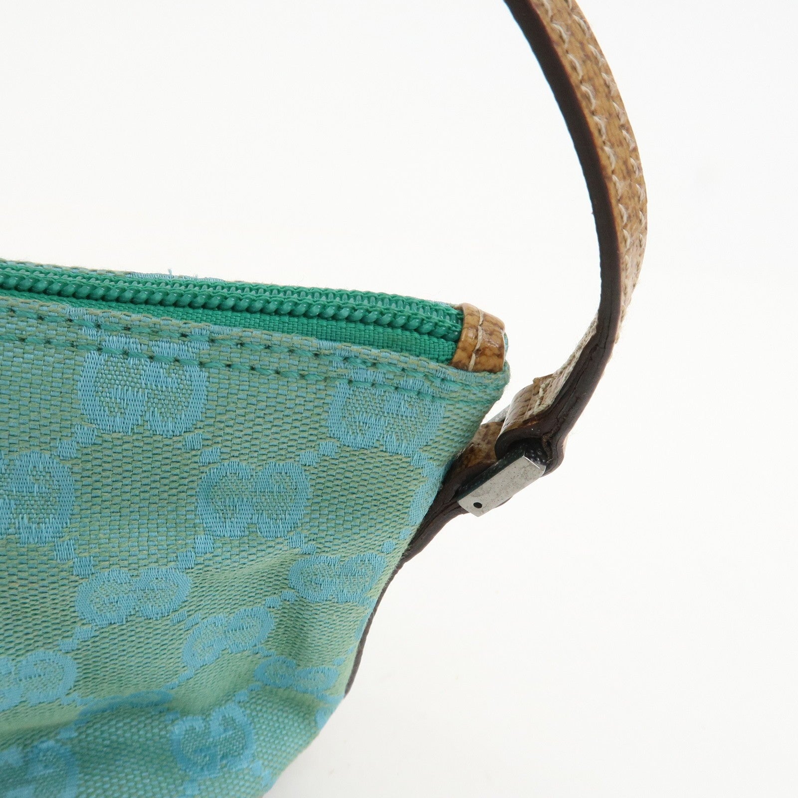 Gucci Boat Hand Bag - Light Blue, GG Canvas, Leather