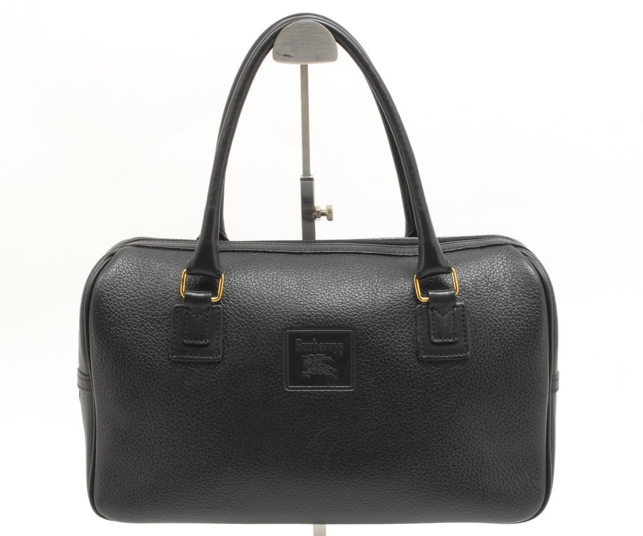 Burberry Nova Check Hand Boston Bag - Black, Leather