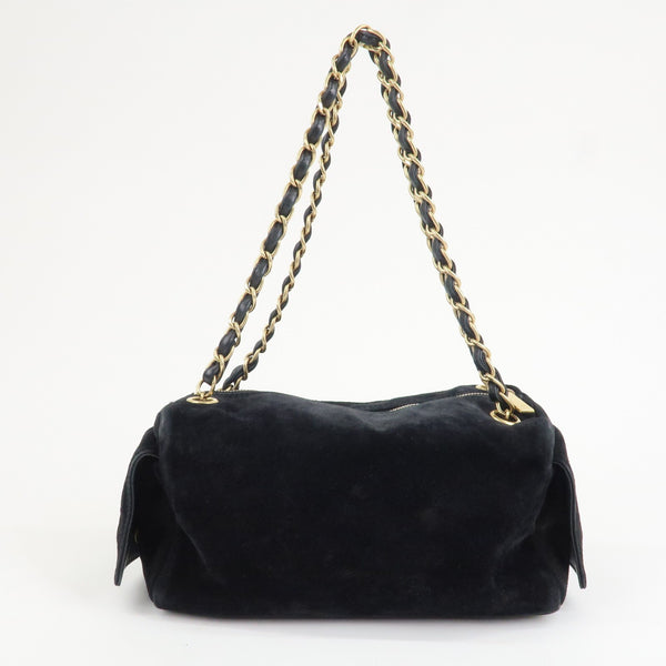 Chanel COCO Mark Shoulder Bag - Black, Suede Leather