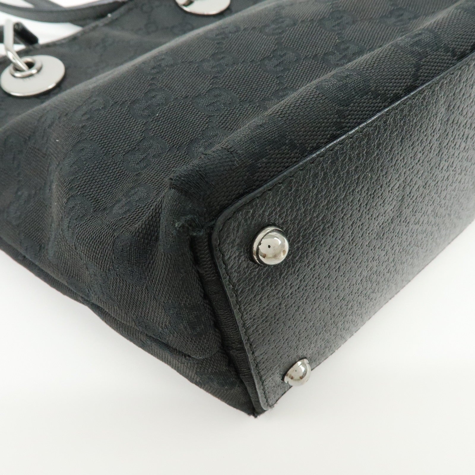 Gucci Tote Bag - Black, GG Canvas, Leather