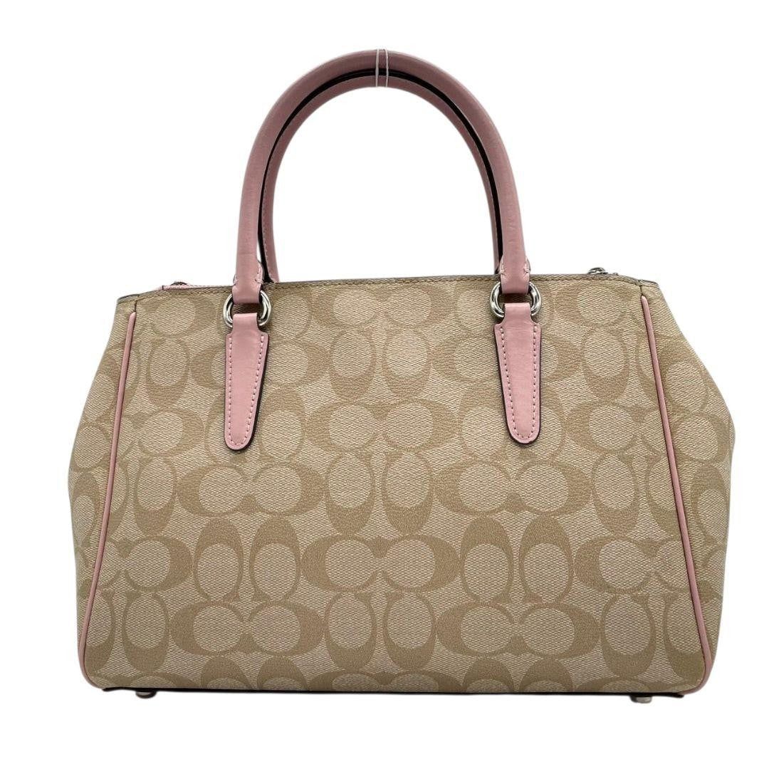 Coach Signature 2way Crossbody Handbag - Pink Beige, PVC