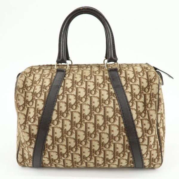 Christian Dior Trotter Jacquard Boston Bag - Brown, Jacquard Canvas and Leather