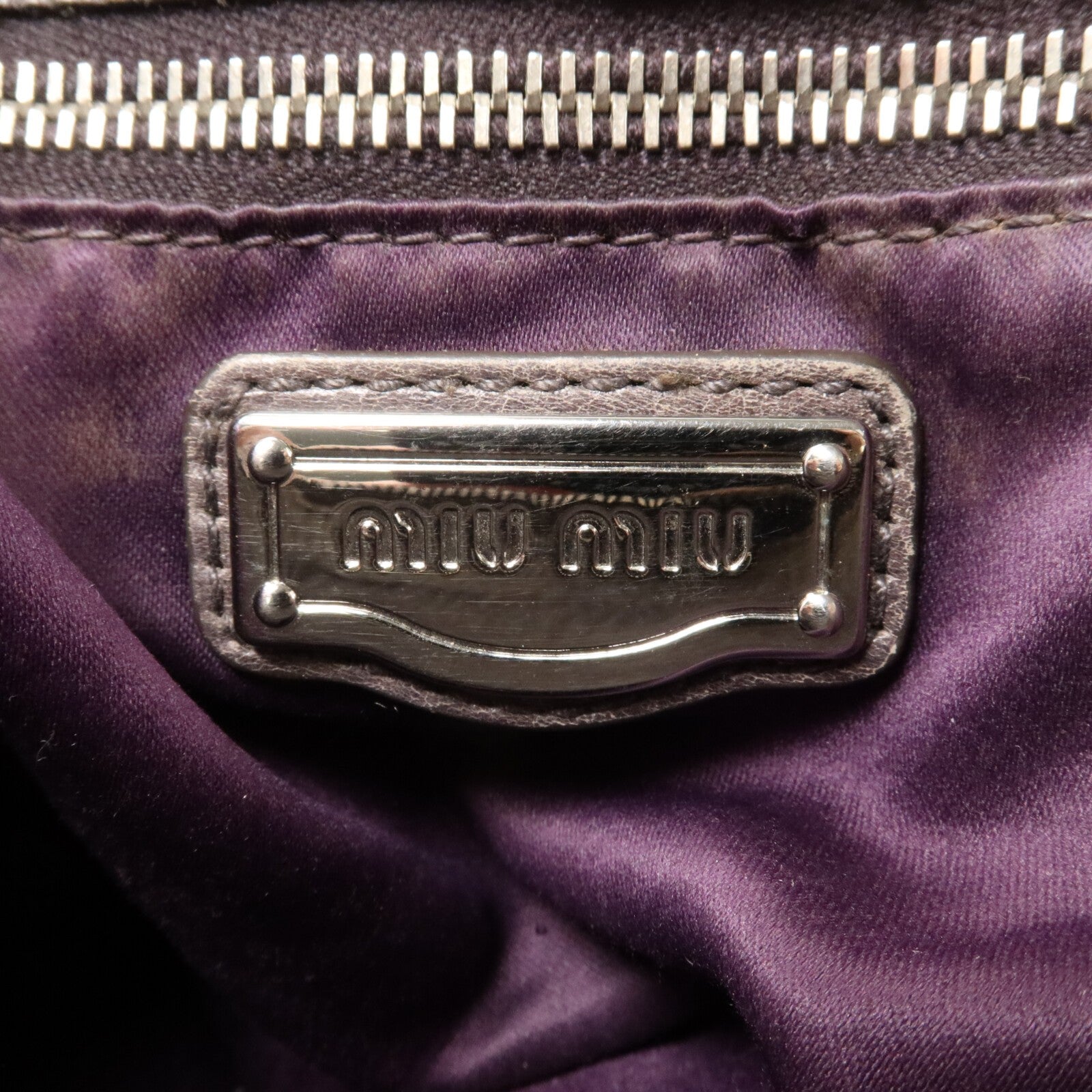 Miu Miu SHW 2 Way Shoulder Bag - Grey, Calfskin Leather